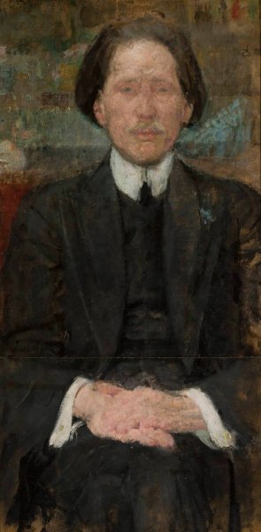 Portrait of a young man in black by Olga Boznanska Oil Painting