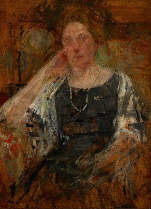 Portrait of an American Woman by Olga Boznanska Oil Painting