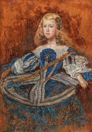 Portrait of Infantin Margarita after Diego Velazquez by Olga Boznanska Oil Painting