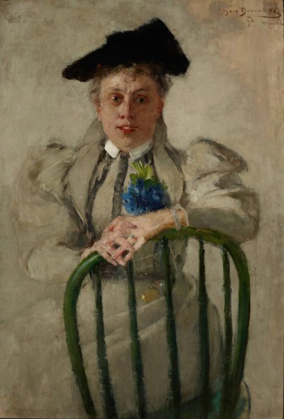 Portrait of Irena Zbigniewicz nee Serda  by Olga Boznanska - Hand-Painted Oil Painting Reproduction