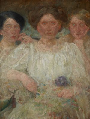 Portrait of Three Sisters by Olga Boznanska Oil Painting