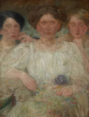 Portrait of Three Sisters by Olga Boznanska Oil Painting
