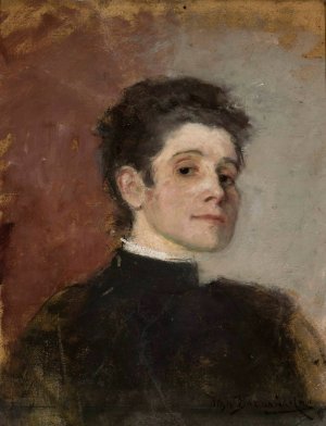 Self-portrait by Olga Boznanska Oil Painting