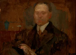 Sketch for a Male Portrait by Olga Boznanska Oil Painting