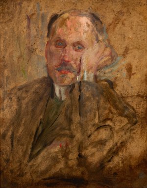 Sketch of a Male Figure by Olga Boznanska Oil Painting
