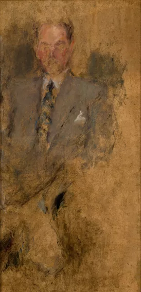 Sketch of a Male Figure by Olga Boznanska Oil Painting