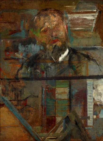 Sketch Portrait of a Man  by Olga Boznanska - Hand-Painted Oil Painting Reproduction