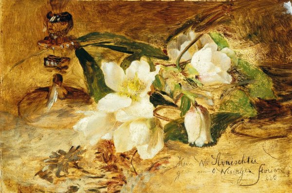 Black hellebore by Olga Wisinger-Florian - Hand-Painted Oil Painting Reproduction