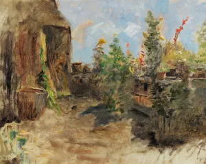 Farmhouse Garden Oil painting by Olga Wisinger-Florian