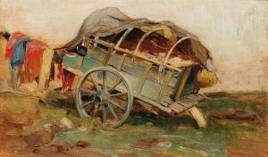 Hay Cart by Olga Wisinger-Florian Oil Painting