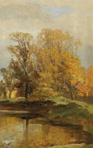 Landscape Study by Olga Wisinger-Florian Oil Painting