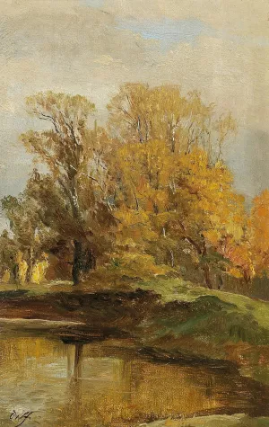 Landscape Study Oil painting by Olga Wisinger-Florian