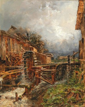 Mill at Goisern by Olga Wisinger-Florian Oil Painting