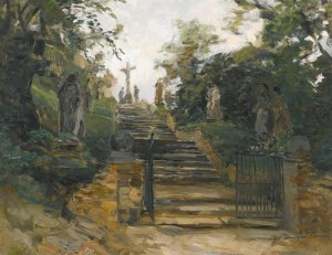 The Bisamberg Near Vienna by Olga Wisinger-Florian Oil Painting