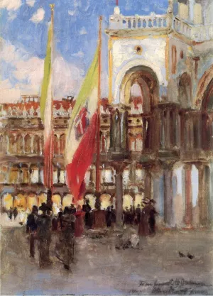 Piazza San Marco, Venice by Oliver Dennett Grover - Oil Painting Reproduction