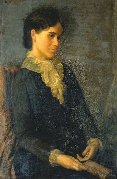 Hester Marian Wait Lay, Portrait of the Artist's Wife  by Oliver Ingraham Lay - Hand-Painted Oil Painting Reproduction