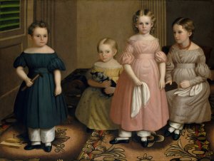 The Alling Children by Oliver Tarbell Eddy Oil Painting