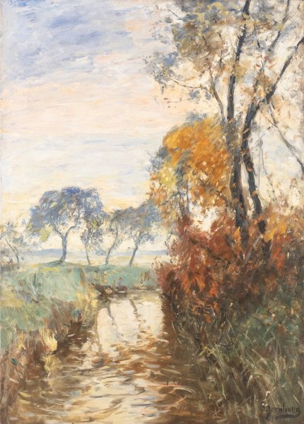 Autumn landscape by Olof August Andreas Jernberg - Hand-Painted Oil Painting Reproduction