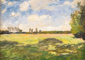 Summer landscape by Olof August Andreas Jernberg Oil Painting