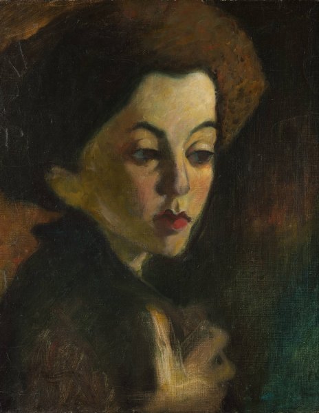 Main Product Photo of A Girl's Head II Painting by Olof Sager-Nelson