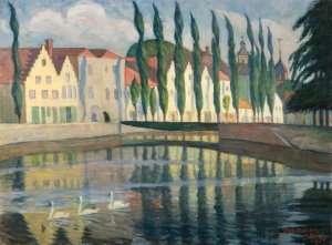 From Bruges by Olof Sager-Nelson Oil Painting