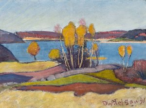 Host vid Vanern by Olof Sager-Nelson Oil Painting