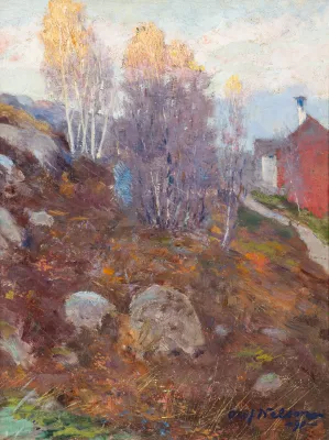 Landscape by Olof Sager-Nelson Oil Painting
