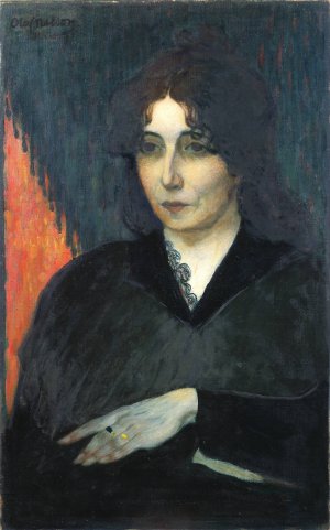 Portrait of Mme Huot by Olof Sager-Nelson Oil Painting