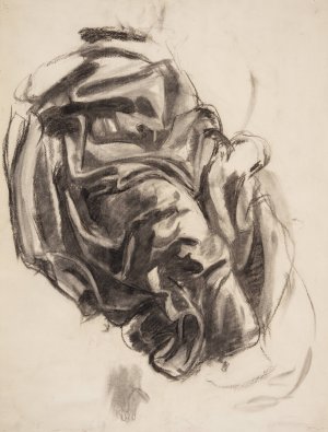 Draperistudie by Oluf Hartmann Oil Painting
