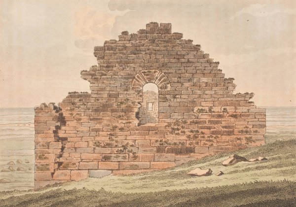 Kirkeruin pa Gronland. Illustration til W.A. Graah. Undersogelsesrejse til ostkysten af Gronland 2  by Oluf Olufsen Bagge - Hand-Painted Oil Painting Reproduction