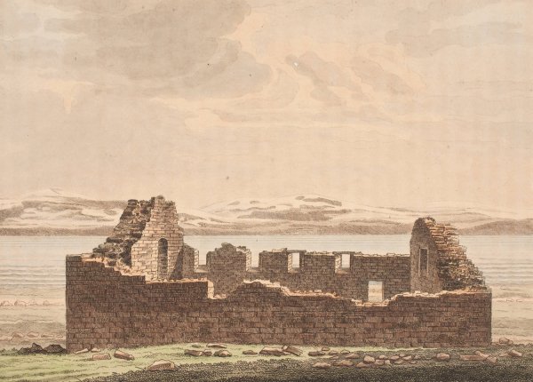 Kirkeruin pa Gronland. Illustration til W.A. Graah. Undersogelsesrejse til ostkysten af Gronland 3  by Oluf Olufsen Bagge - Hand-Painted Oil Painting Reproduction