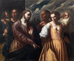 Christ and the Adulteress by Onofrio Palumbo Oil Painting