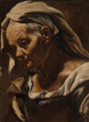 Head of an Old Woman by Orazio Borgianni Oil Painting