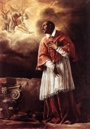 St Carlo Borromeo by Orazio Borgianni Oil Painting