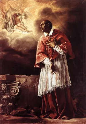 St Carlo Borromeo by Orazio Borgianni - Oil Painting Reproduction
