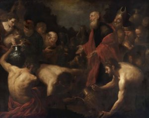 Moses Giving Water To The Israelites In The Desert by Orazio De Ferrari Oil Painting