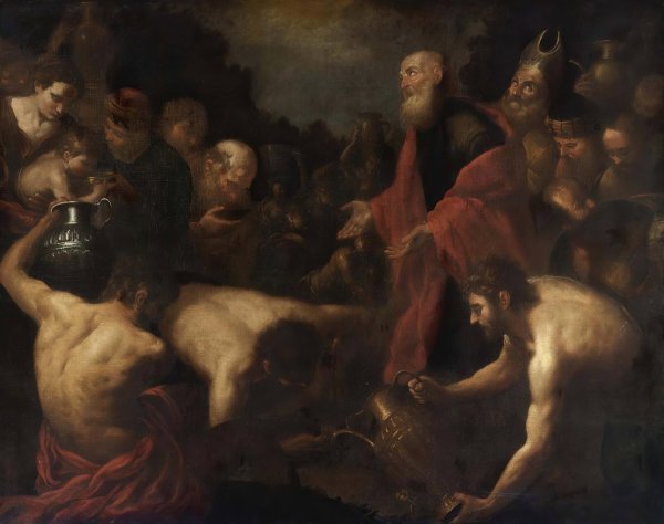 Moses Giving Water To The Israelites In The Desert by Orazio De Ferrari - Hand-Painted Oil Painting Reproduction