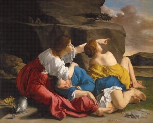 Lot and His Daughters by Orazio Gentileschi Oil Painting