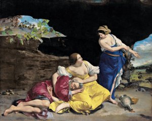 Lot And His Daughters by Orazio Gentileschi Oil Painting