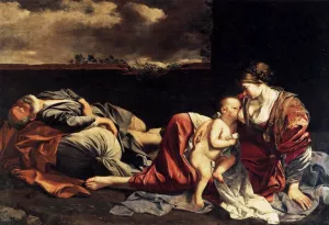 Rest on the Flight into Egypt by Orazio Gentileschi - Oil Painting Reproduction
