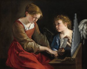 Saint Cecilia and an Angel by Orazio Gentileschi Oil Painting