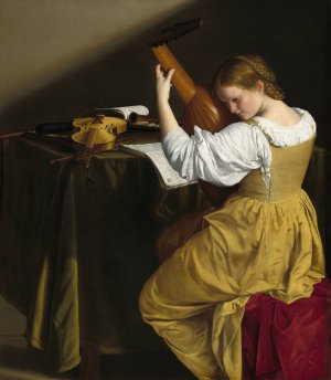 The Lute Player by Orazio Gentileschi Oil Painting