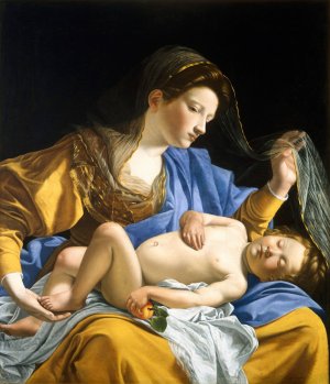 The Virgin with the Sleeping Christ Child by Orazio Gentileschi Oil Painting