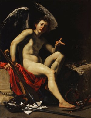 Amor Vincit Omnia by Orazio Riminaldi Oil Painting