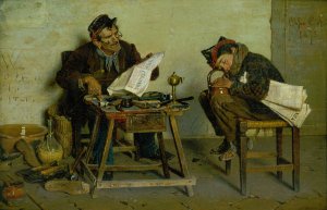 A Political Cobbler by Orfeo Orfei Oil Painting