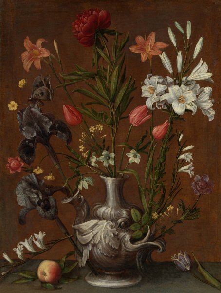 Flowers in a Grotesque Vase  by Orsola Maddalena Caccia - Hand-Painted Oil Painting Reproduction