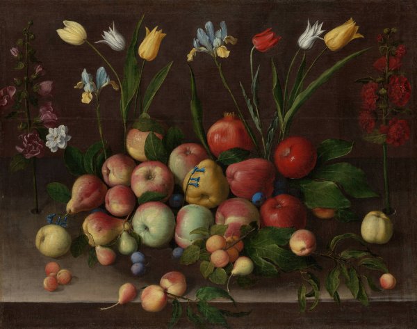 Fruit and Flowers  by Orsola Maddalena Caccia - Hand-Painted Oil Painting Reproduction