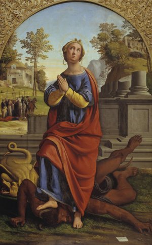 St Margaret by Ortolano Oil Painting