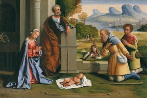 The Adoration of the Shepherds by Ortolano Oil Painting