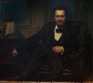 Portrait of Ernest Thiel by Oscar Bjorck Oil Painting